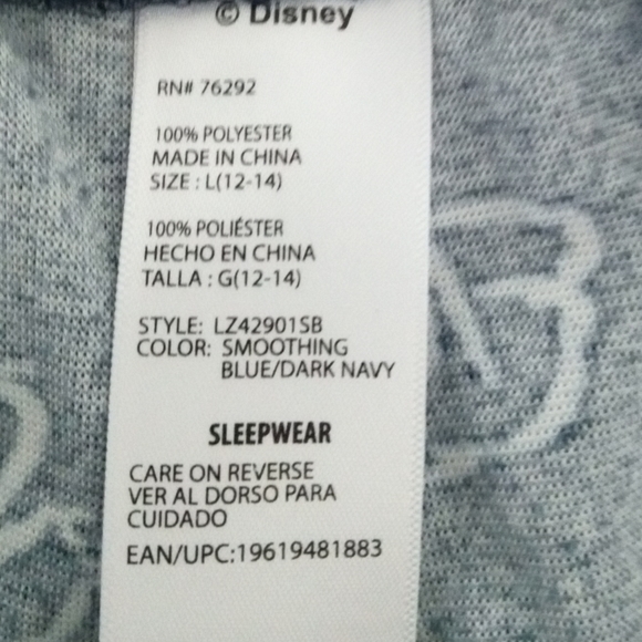 DISNEY LILO & STITCH WOMEN'S BLUE PAJAMA SET SIZE LARGE (12-14). - Picture 9 of 9
